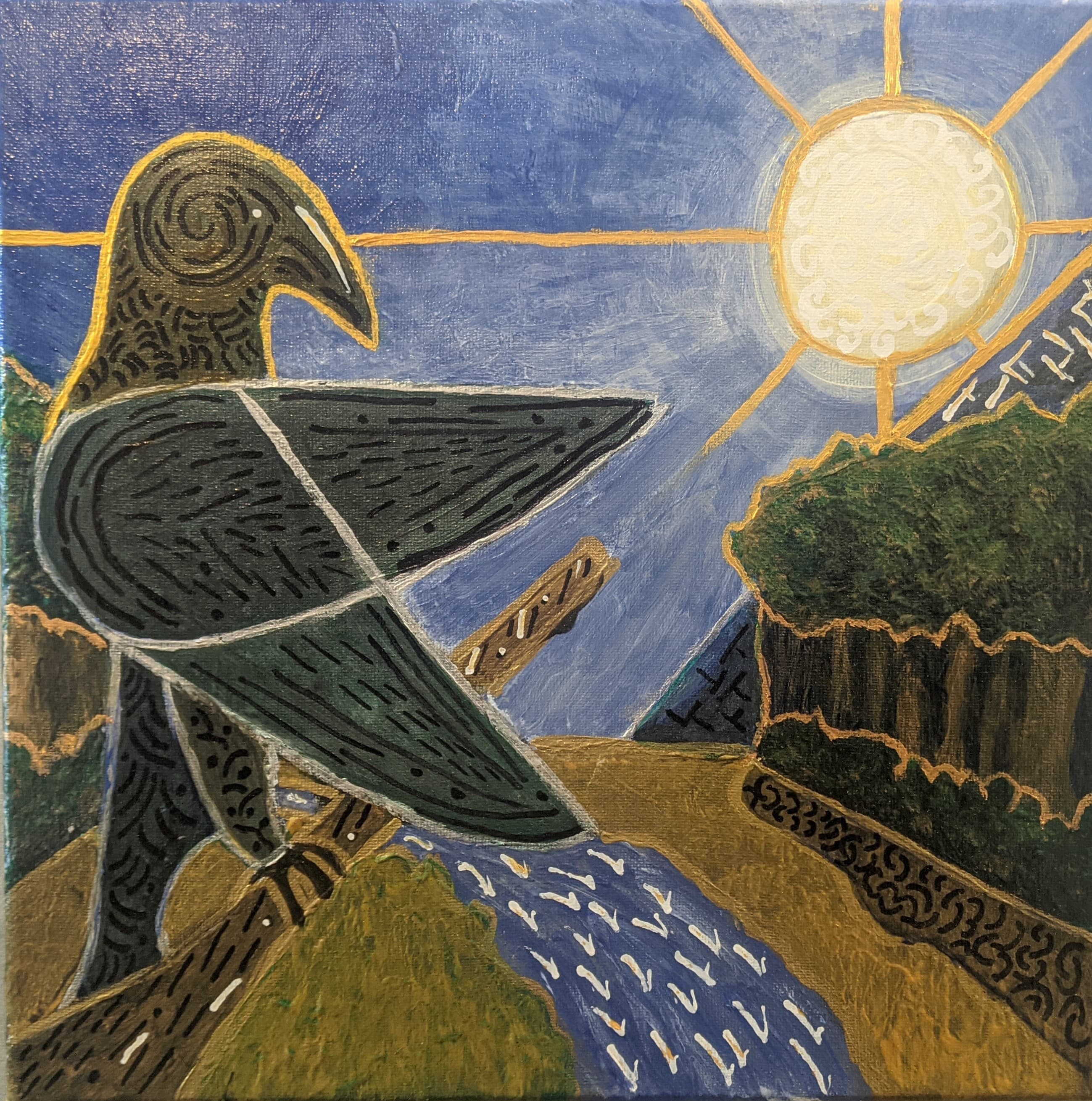 bird and sun