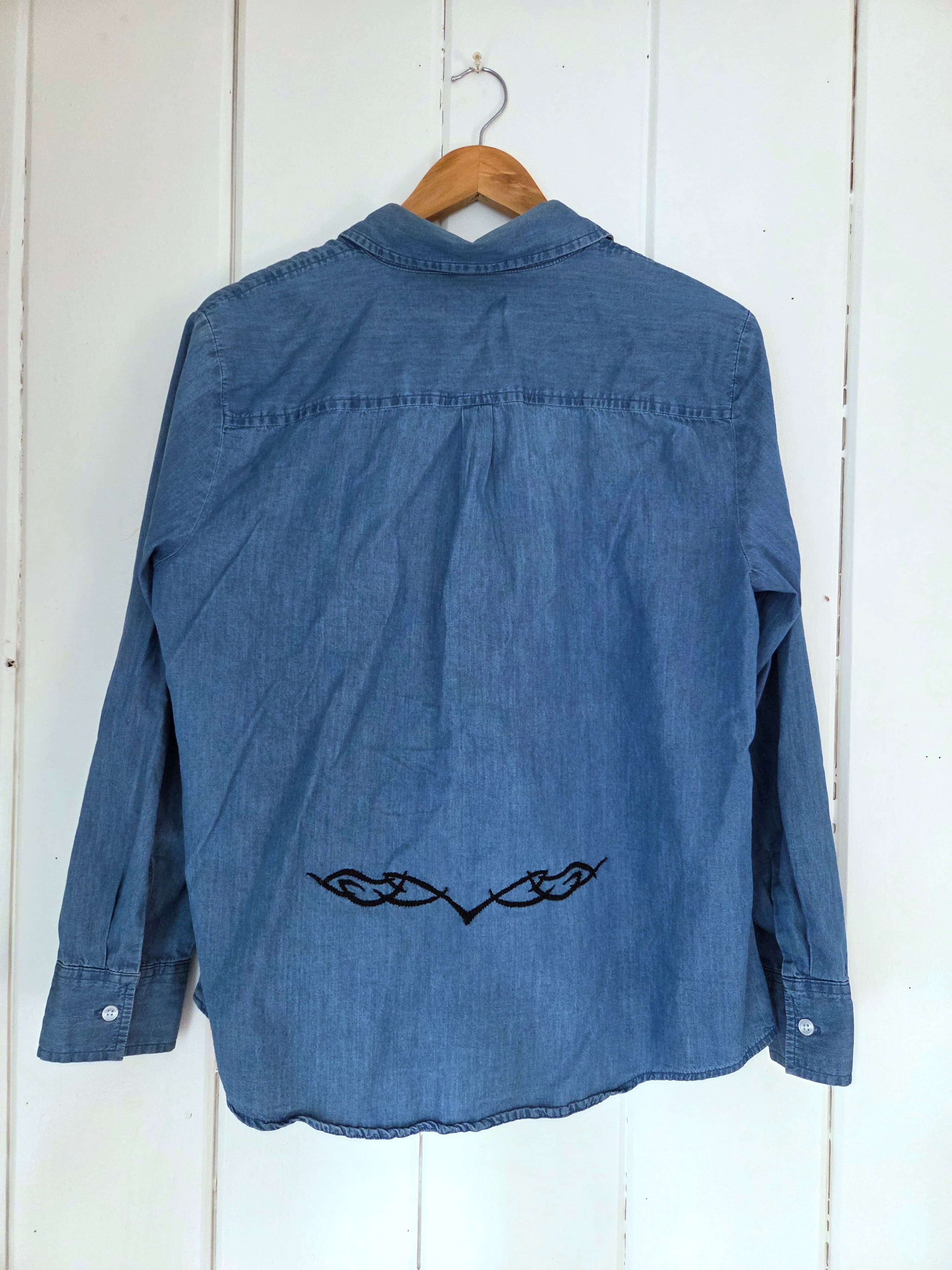 Tribal Tramp Stamp Button Up