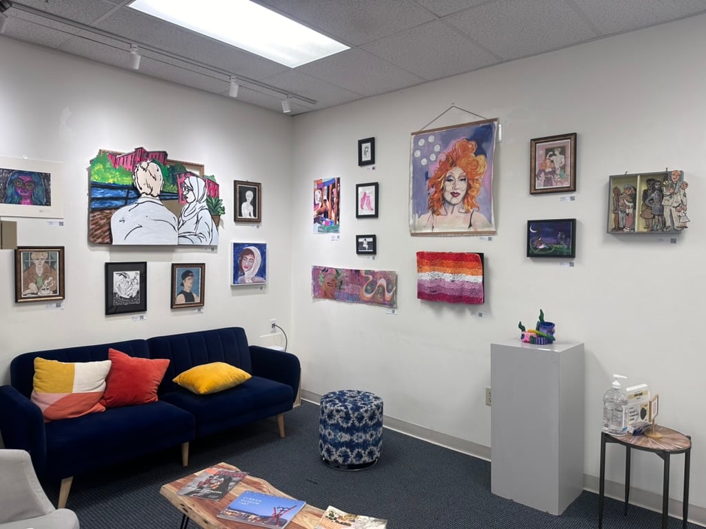 A quiet gallery sitting room set up for focused review and discussion