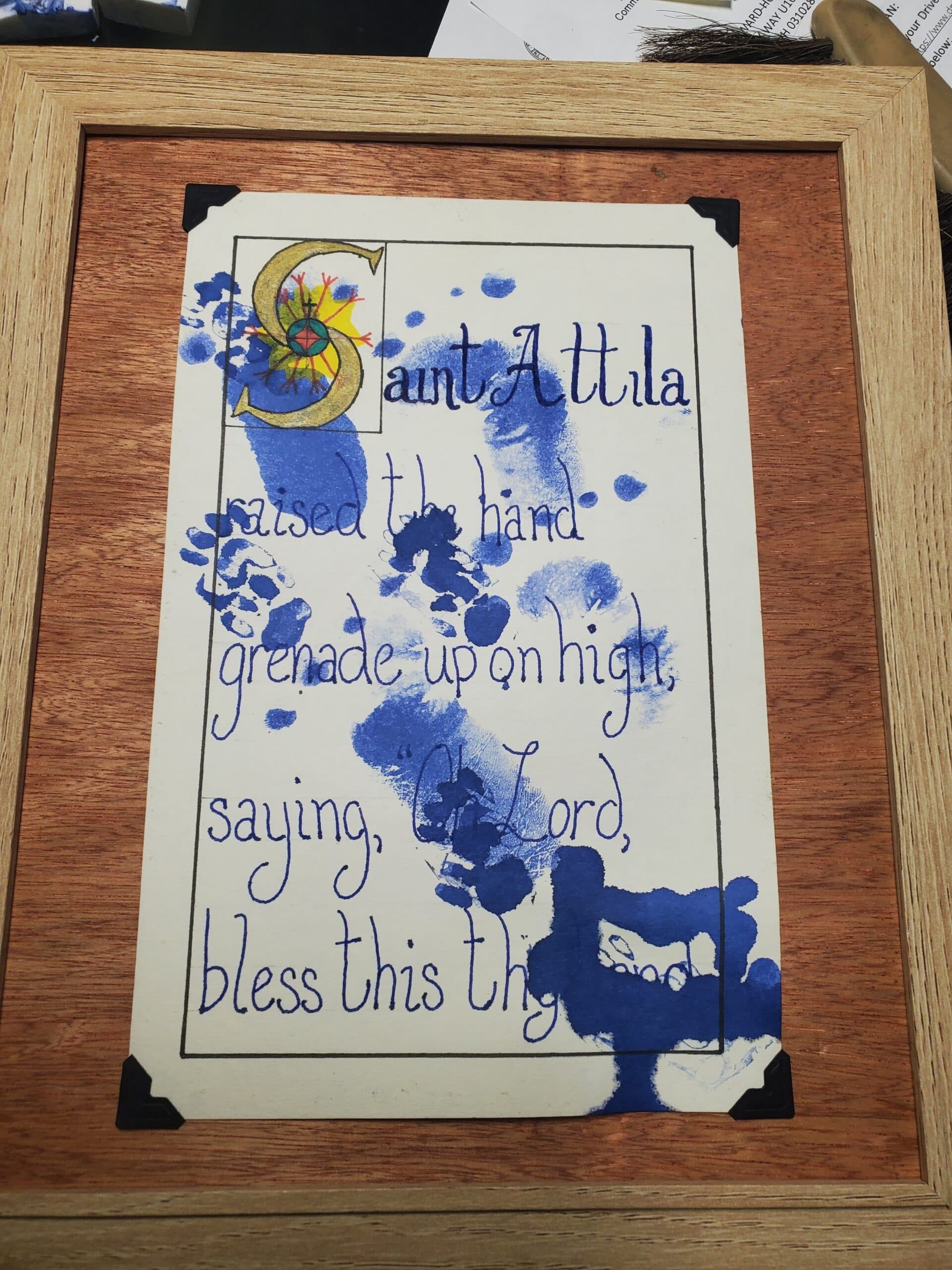 Cat and imp prints on Illuminated page (Collab with Christine Hoffman)