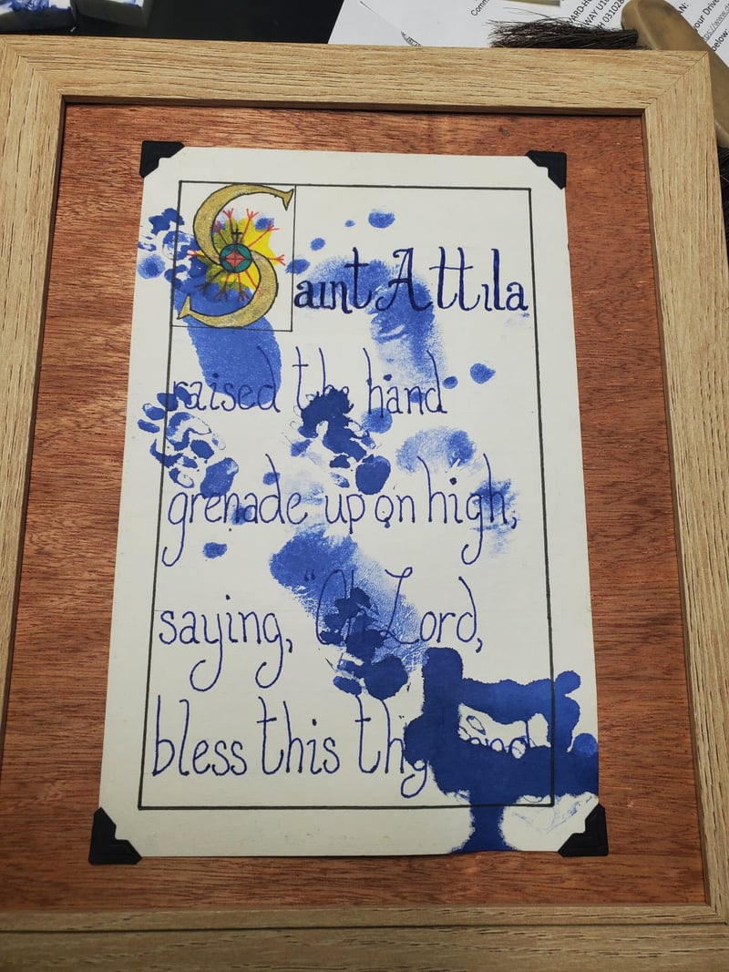 Cat and imp prints on Illuminated page (Collab with Christine Hoffman)