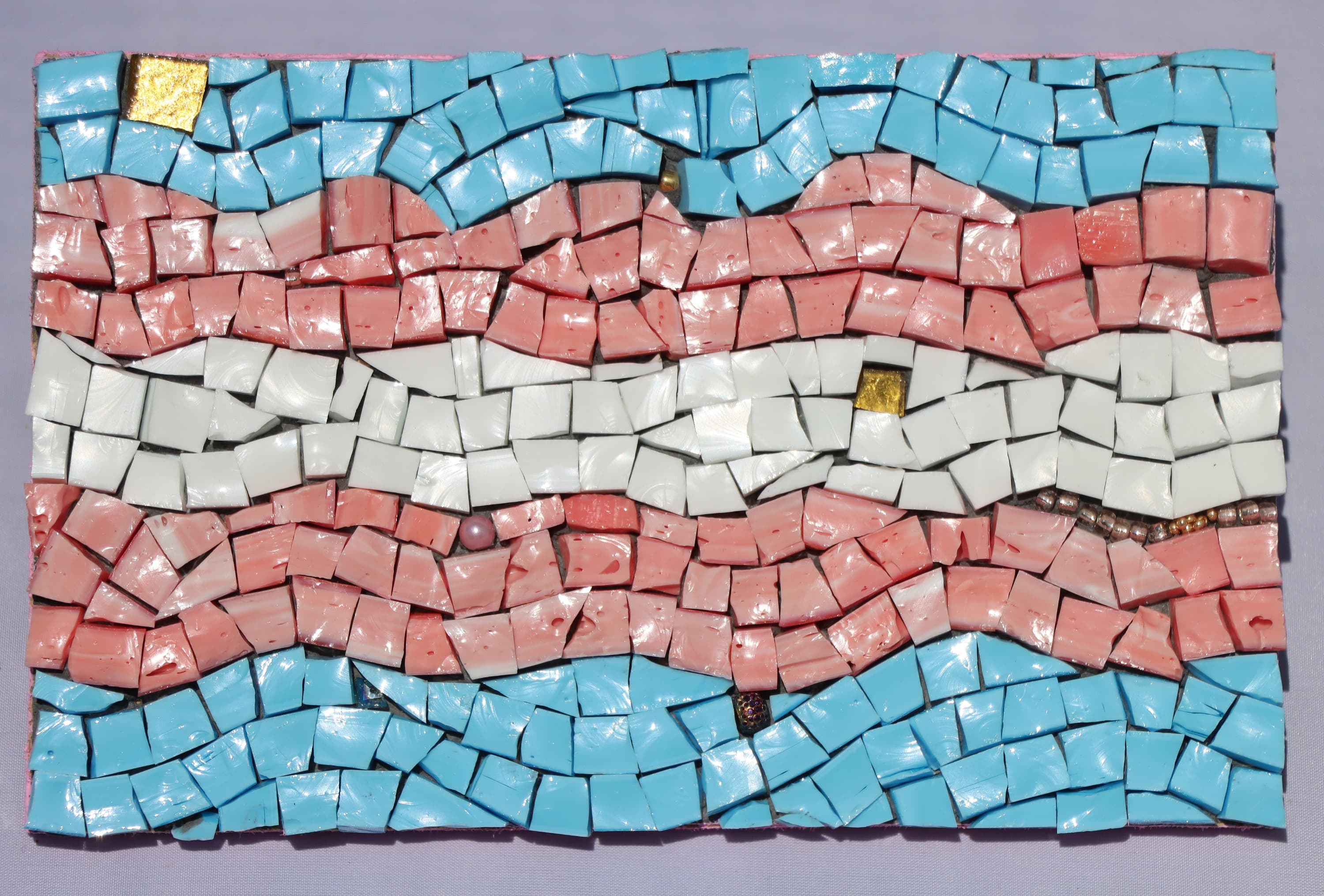 Mosaic Glass Smalti Trans Flag