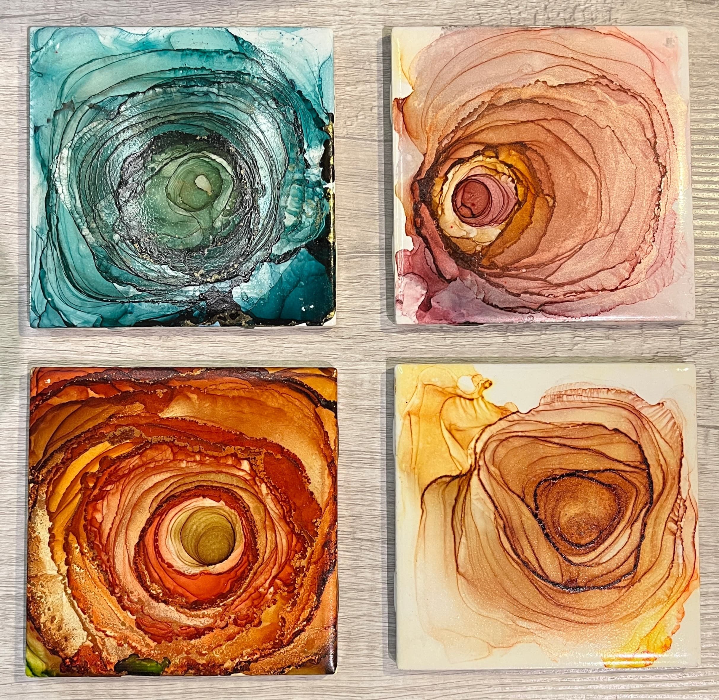 Roses on tile